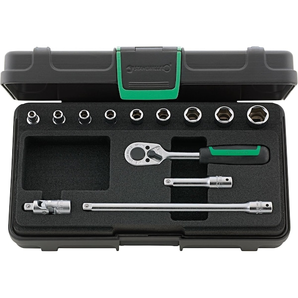 6, 3 mm (1/4") Socket set 13-pcs., 40/9/4 KN